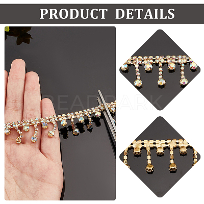 2Yards Tassel Rhinestone Cup Chains CH-BC0001-05-1