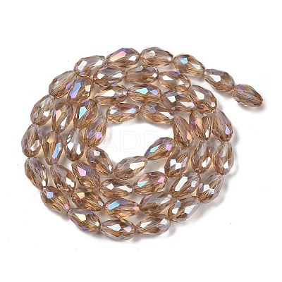 Transparent Electroplate Glass Beads Strands EGLA-N013-T6mm-B23-1