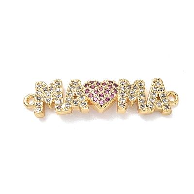 Mother's Day Brass Micro Pave Cubic Zirconia Links KK-T084-03B-G-1