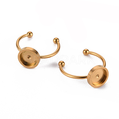 201 Stainless Steel Cuff Pad Ring Settings X-STAS-S080-042C-G-1