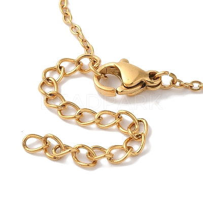 Ion Plating(IP) 304 Stainless Steel Cable Chain Bowknot Pendant Necklaces NJEW-Z041-03G-03-1
