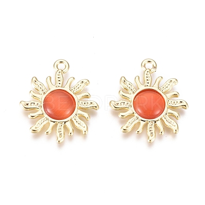 Alloy Cat Eye Pendants X-ENAM-R053-006C-1