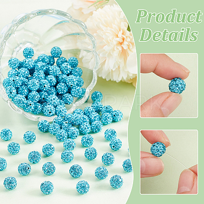 200Pcs Pave Disco Ball Beads RB-PH0001-41D-1