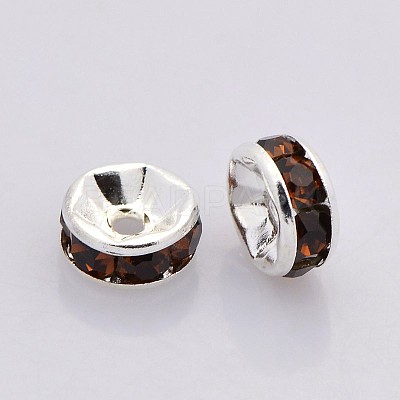 Brass Grade A Rhinestone Spacer Beads RB-A014-Z7mm-15S-1