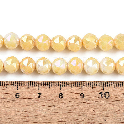 Anti-Tarnish Electroplate Glass Beads Strands GLAA-N010-8mm-06-1