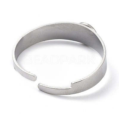 Non-Tarnish Adjustable 304 Stainless Steel Finger Rings Components STAS-F149-21P-C-1