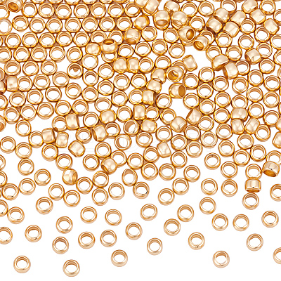 3Bags Brass Crimp Beads KK-BBC0026-09C-1