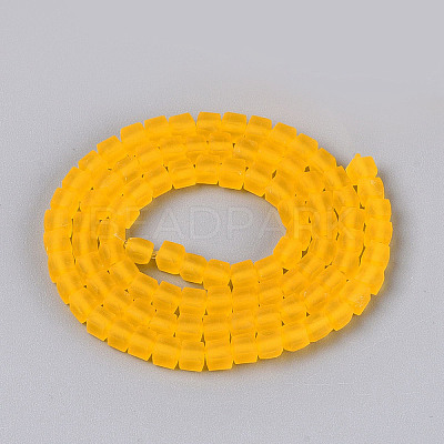 Transparent Frosted Glass Beads Strands GLAA-N072-01A-A02-1