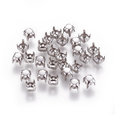 Non-Tarnish 316 Surgical Stainless Steel Sew on Prong Settings STAS-I118-05P-01-1