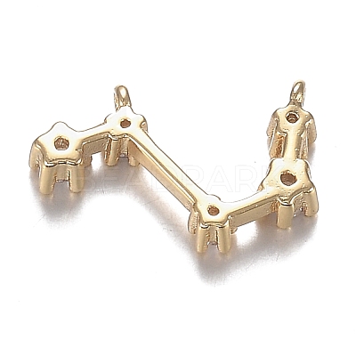 Brass Micro Clear Cubic Zirconia Pendants ZIRC-F120-019G-04-1