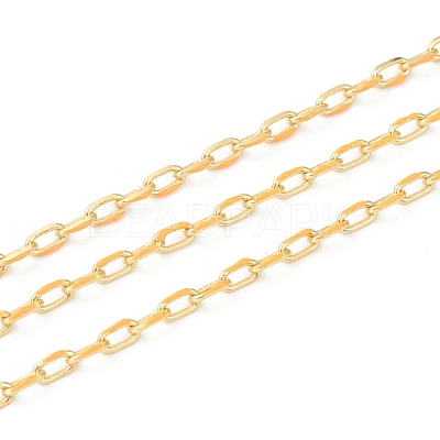 Handmade Golden Brass Enamel Link Chains CHC-M021-66B-05-1