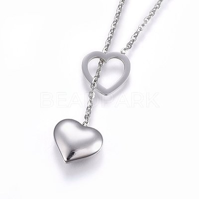 Non-Tarnish 304 Stainless Steel Lariat Necklaces NJEW-O104-04P-1