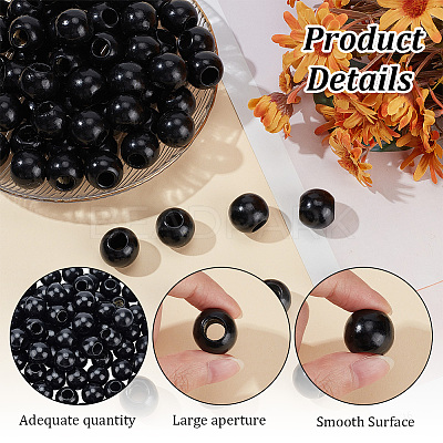 240Pcs Wood Large Hole European Beads WOOD-OC0003-80B-1