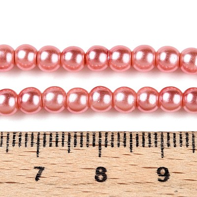 Baking Paint Pearlized Glass Pearl Round Bead Strands HY-Q003-4mm-77-A-1