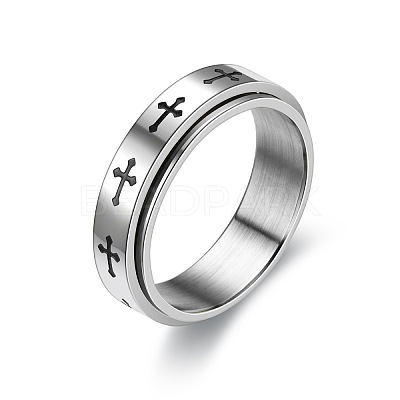 201 Stainless Steel Rotatable Finger Ring RELI-PW0001-018F-01P-1