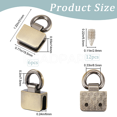 6Pcs Zinc Alloy Bag Buckles FIND-GF0006-89A-1