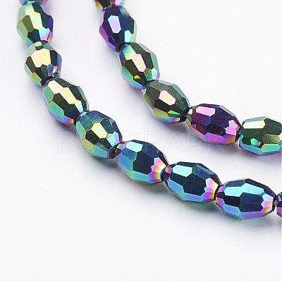 Electroplate Glass Beads Strands GC885Y-1-1