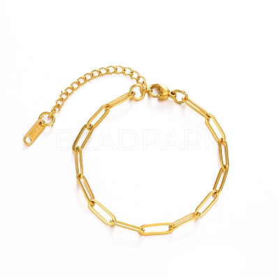 304 Stainless Steel Paperclip Bracelets PW-WGB3E23-01-1