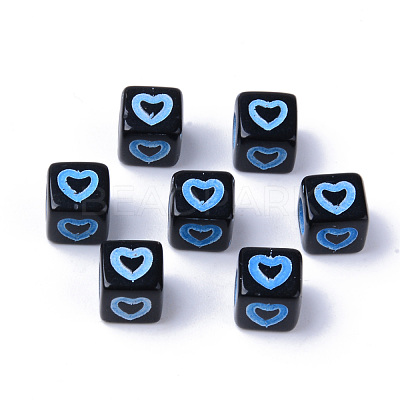 Opaque Black Acrylic European Beads MACR-S273-51B-02-1