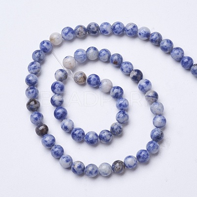 Natural Blue Spot Jasper Beads Strands G-D855-10-6mm-1