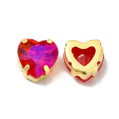 Moonlight Effect Heart Sew on Rhinestone GLAA-P055-05B-G05-1