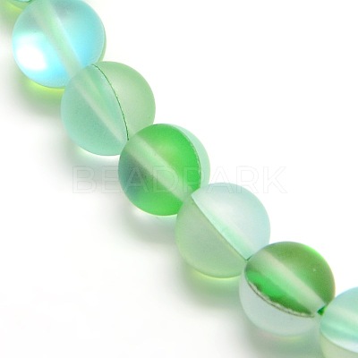 Synthetic Moonstone Beads Strands G-F142-10mm-M-1