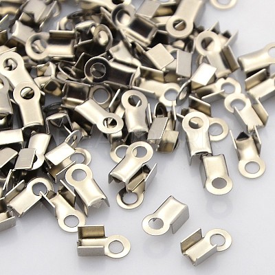 Tarnish Resistant 304 Stainless Steel Folding Crimp Ends STAS-N034-08-1