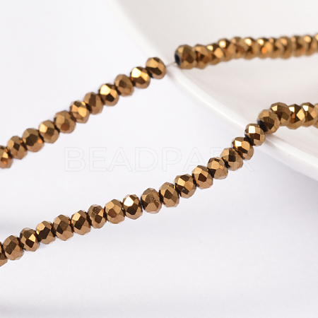 Faceted Electroplate Glass Rondelle Bead Strands X-EGLA-R080-2mm-02-1