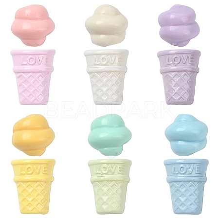 60Pcs 2 Styles Opaque Acrylic Beads SACR-CJ0001-86-1