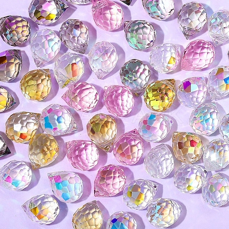 50Pcs Strawberry Transparent Glass Charms PW-WGCC72C-02-1