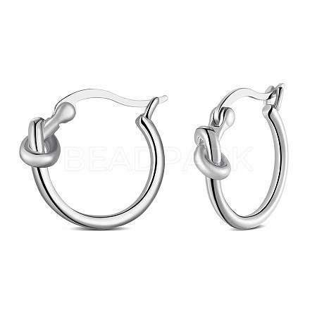 SHEGRACE Rhodium Plated 925 Sterling Silver Hoop Earrings JE899A-1