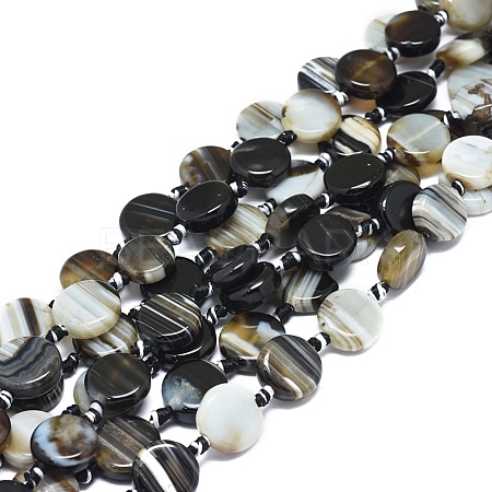 Natural Banded Agate/Striped Agate Beads Strands G-L544-046-1