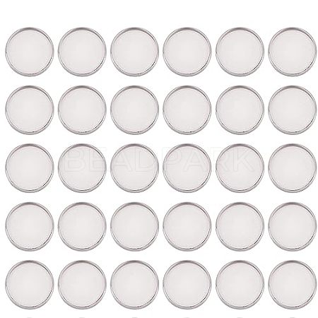 Unicraftale 100Pcs Flat Round 304 Stainless Steel Plain Edge Bezel Cups STAS-UN0046-86-1