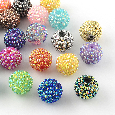 AB-Color Resin Rhinestone Beads RESI-S315-20x22-M-1