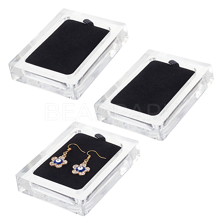 Rectangle Transparent Acrylic Jewelry Tray PDIS-WH0003-01-1