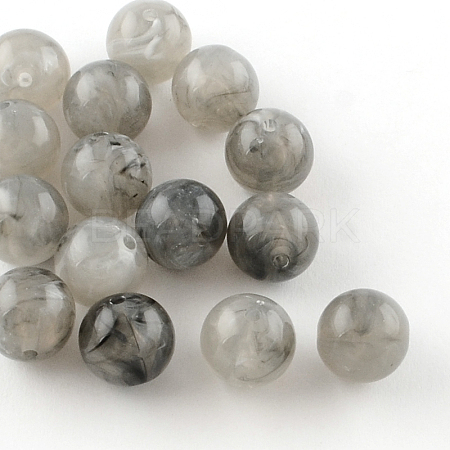 Round Imitation Gemstone Acrylic Beads X-OACR-R029-6mm-04-1