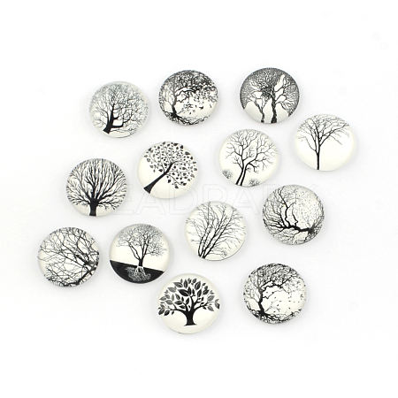 Glass Cabochons X-GGLA-Q041-25mm-DM-1