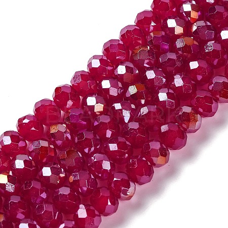Baking Electroplate Glass Beads Strands DGLA-A039-J8mm-B02-1