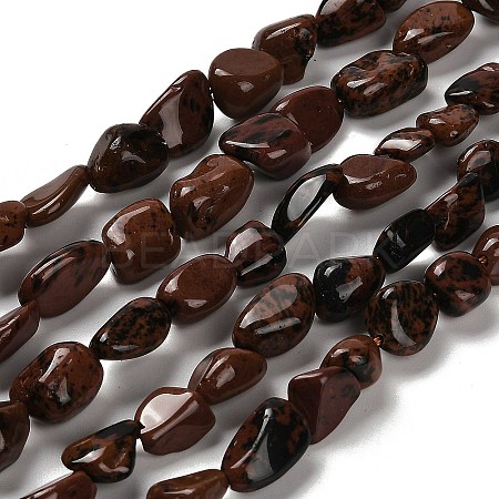 Natural Mahogany Obsidian Beads Strands G-P497-01E-87-1