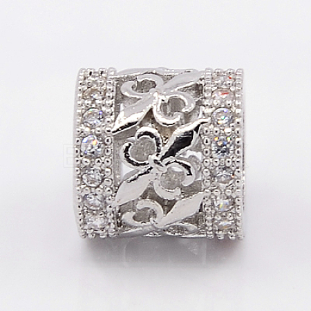 Brass Micro Pave Cubic Zirconia  Beads ZIRC-K003-14P-NR-1