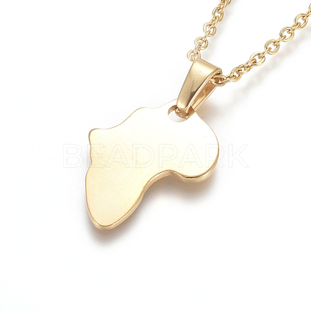 304 Stainless Steel Pendant Necklaces NJEW-F275-19G-1