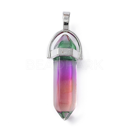 Faceted Bullet Glass Pointed Pendants GLAA-CJC0001-16D-1