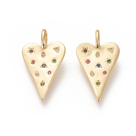 Brass Micro Pave Cubic Zirconia Pendants ZIRC-L091-067G-1