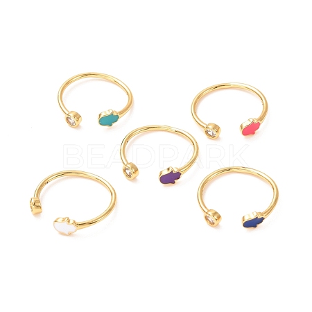 Hamsa Hand /Hand of Miriam Golden Cuff Rings for Women KK-G404-14-1