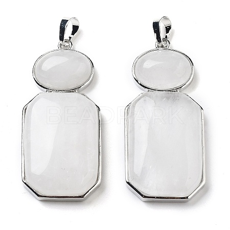 Natural Quartz Crystal Human Body Shaped Pendants G-P552-03P-09-1