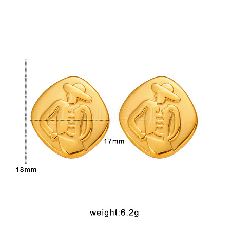 304 Stainless Steel Stud Earrings WG29ED6-07-1