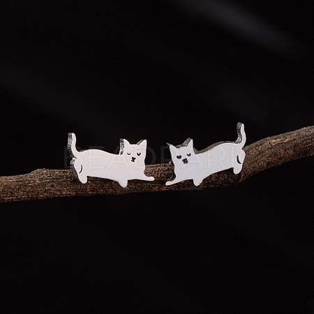 Stainless Steel Small Animal Stud Earrings for Women PW-WG5B49B-18-1
