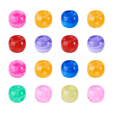 Cheriswelry 400Pcs 8 Colors Resin Large Hole Beads RESI-CW0001-12-1