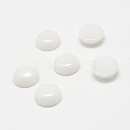 Natural White Jade Gemstone Cabochons X-G-T020-8mm-04-1