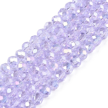 Electroplate Glass Beads Strands EGLA-A044-T4mm-B17-1
